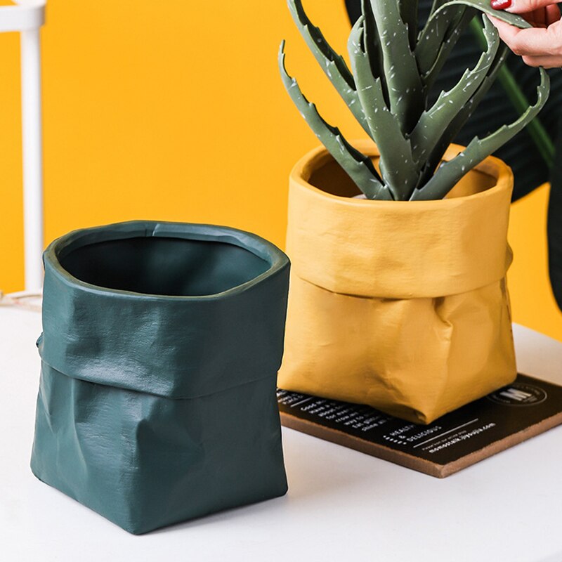 Nordic Kraft Paper Bag Flower Pot