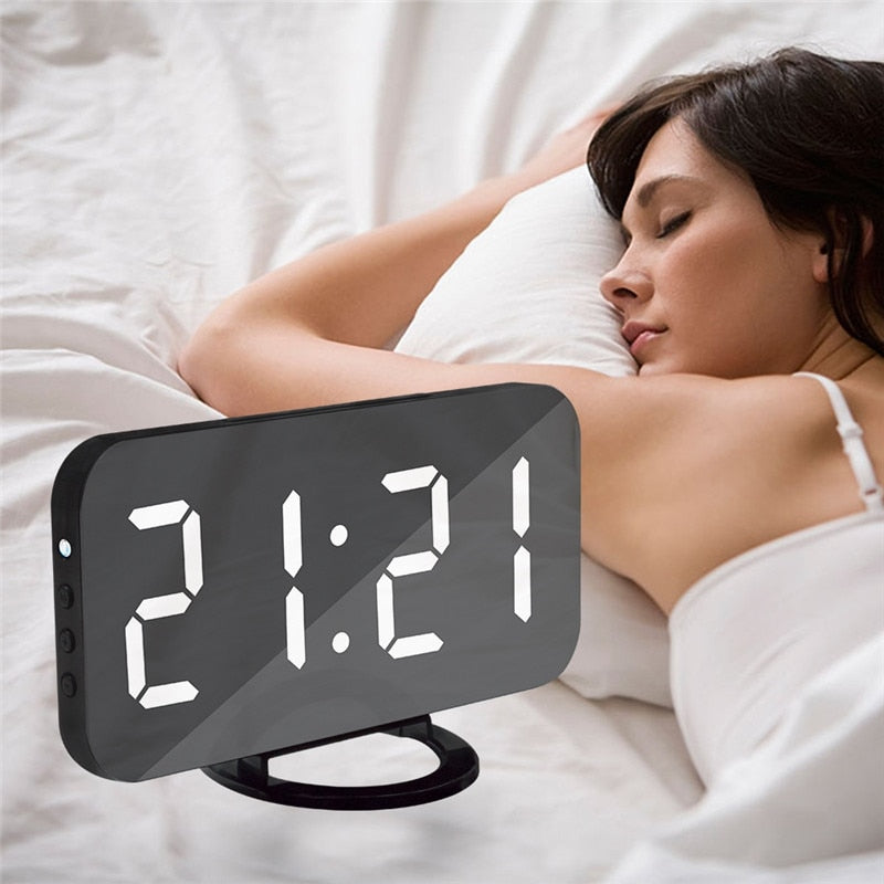 Digital LED Display Alarm Clock with 2 USB Output Ports