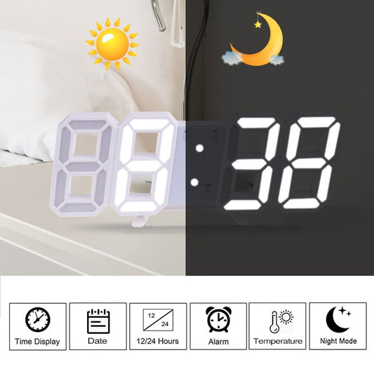 3D LED Digital Wall Clock