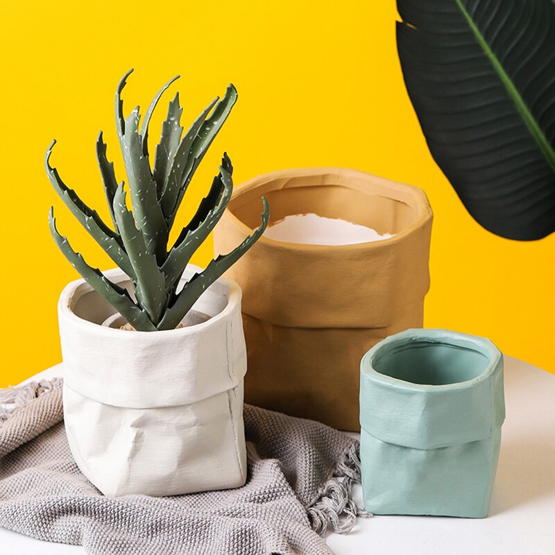 Nordic Kraft Paper Bag Flower Pot