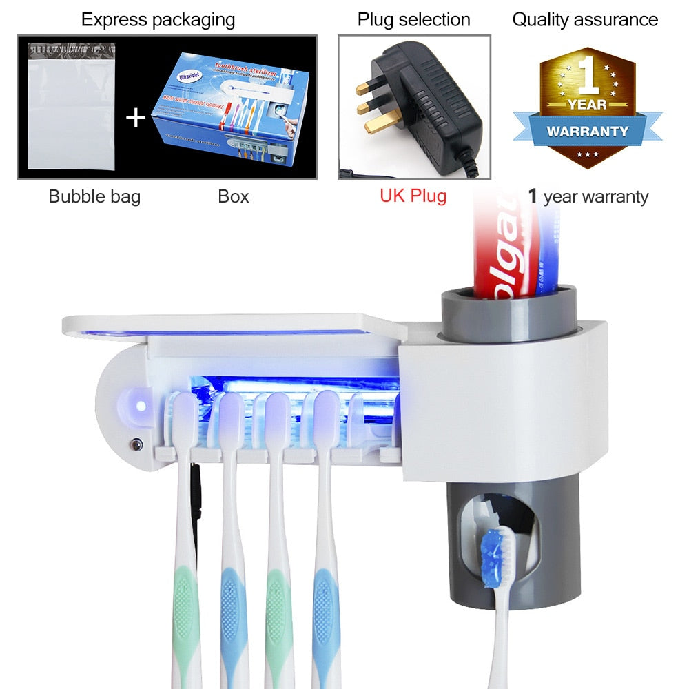 Toothbrush Sterilizer & Toothpaste Dispenser