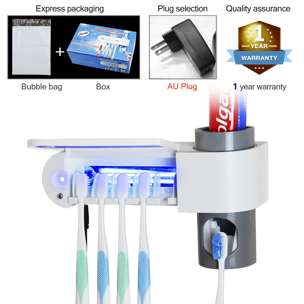 Toothbrush Sterilizer & Toothpaste Dispenser