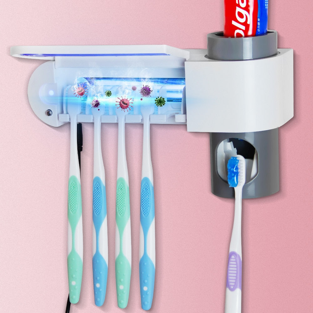 Toothbrush Sterilizer & Toothpaste Dispenser